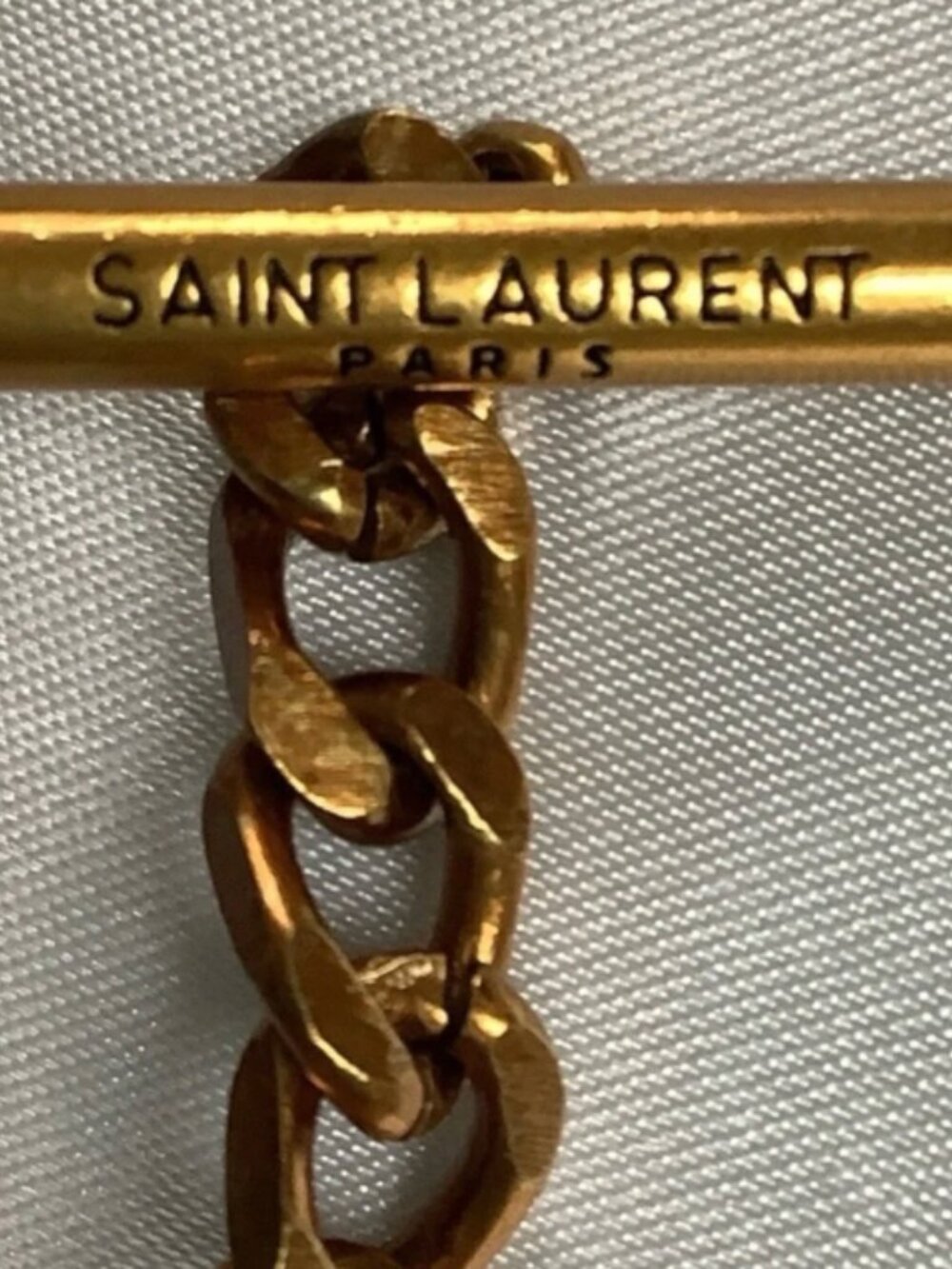 YSL Saint Laurent Beige Raffia mini bag with Gold Chain wristlet pouch - Picture 6 of 9